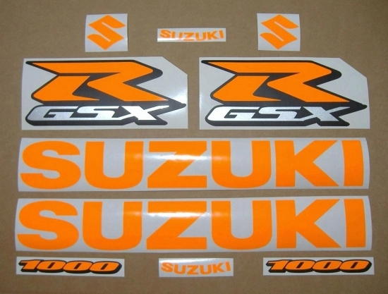 Suzuki GSX-R 1000 Universal with Neon-Orange Motorcycle Decals