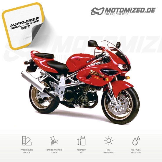 Suzuki TL 1000S 1997 in rot mit Aufkleber-Dekor