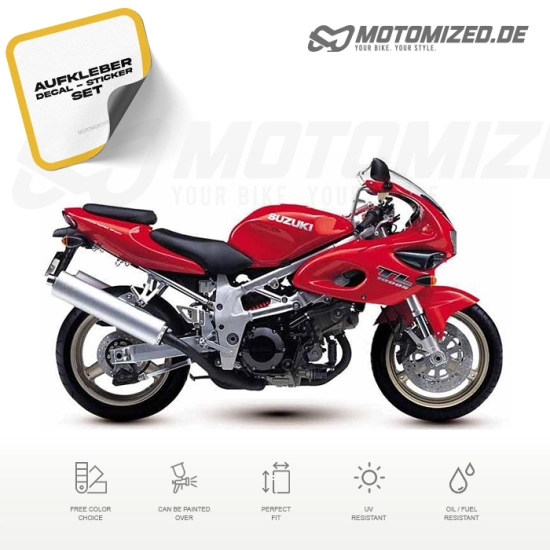 Suzuki TL 1000S 2000 in rot mit Aufkleber-Dekor