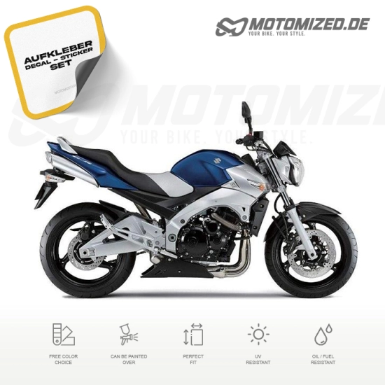 Suzuki GSR 600 2007 with Blue Motorcycle Decals