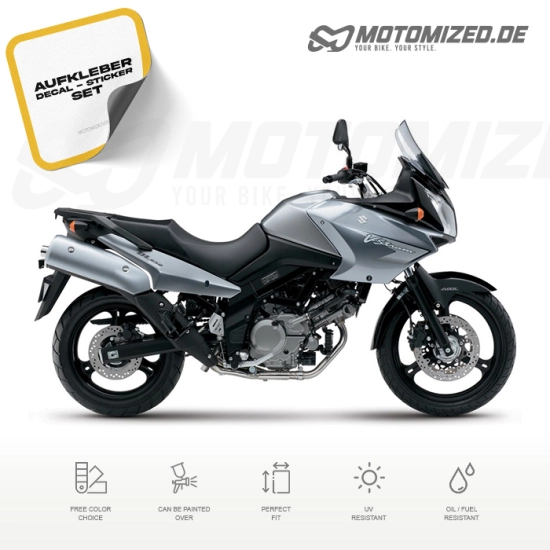 Suzuki DL650 V-STROM 2007 with Silver Motorcycle Decals