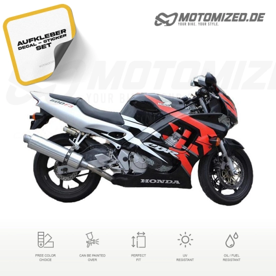 Honda CBR 600 F3 1997 with Black/White/Red Motorcycle Decals