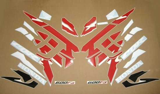 Restoration Sticker for Honda CBR 600 F3 1997 in Black/White/Red