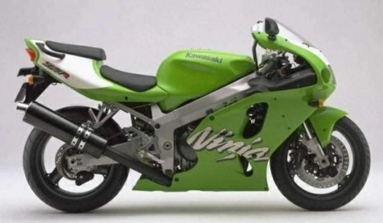 Kawasaki ZX-7R 2000 with Green Motorcycle Decals