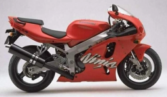 Kawasaki ZX-7R 2000 with Red Motorcycle Decals