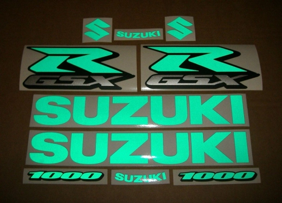 Suzuki GSX-R 1000 with Reflective Green Motorcycle Decals