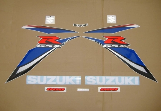 Suzuki GSX-R 600 2009 - White/Blue - Sticker-Decals