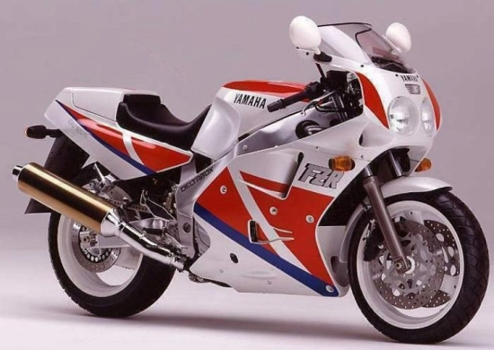 Yamaha FZR 1000 1990 in weiß/rot/blau mit Aufkleber-Dekor