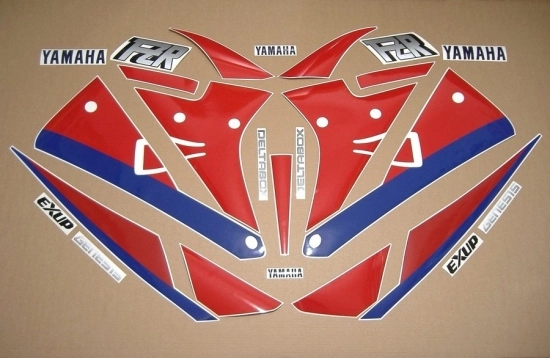 Yamaha FZR 1000 1990 mit Weiß/Rot/Blau Motorrad Dekor