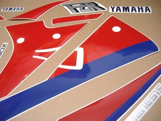 Yamaha FZR 1000 1990 - Weiß/Rot/Blau - Aufkleber-Dekor