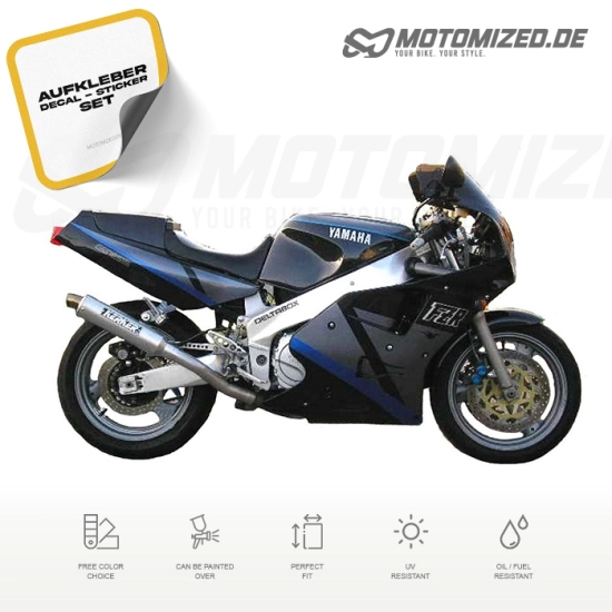 Yamaha FZR 1000 1990 in schwarz/grau mit Aufkleber-Dekor