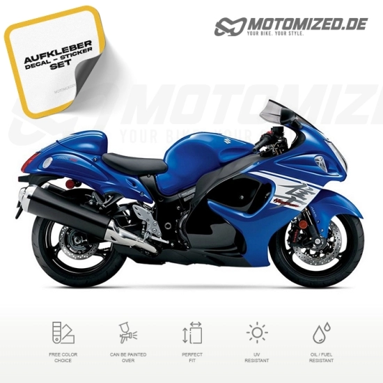 Suzuki Hayabusa 2017 in blau/weiß mit Aufkleber-Dekor