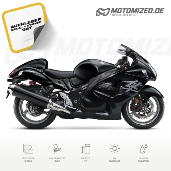 Suzuki Hayabusa 2019 with Black Motorcycle Decals