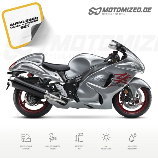 Suzuki Hayabusa 2019 with Grey Motorcycle Decals