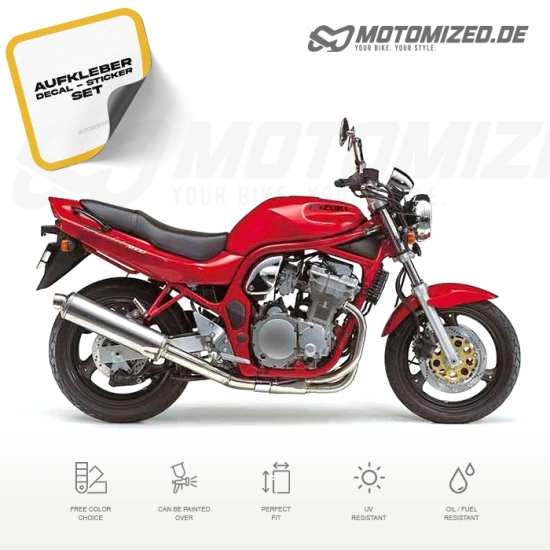 Suzuki Bandit 600N 1995 with Red Motorcycle Decals