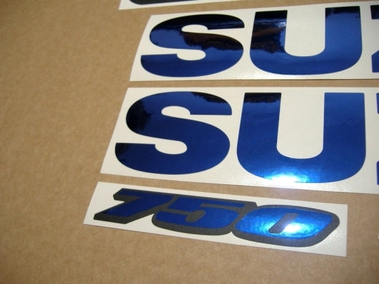 Restauration Aufkleber-Set für Suzuki GSX-R 750 Universal in Chrome Blau