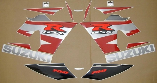 Suzuki GSX-R 750 2004 - Black/Red - Sticker-Decals