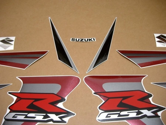 Restauration Aufkleber-Set für Suzuki GSX-R 750 2006 in Burgunder/Schwarz