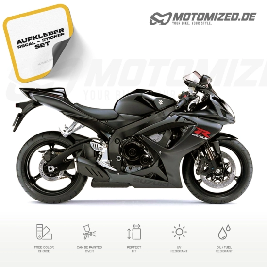 Suzuki GSX-R 750 2007 in schwarz mit Aufkleber-Dekor