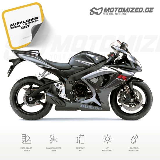 Suzuki GSX-R 750 2007 in schwarz/silber mit Aufkleber-Dekor