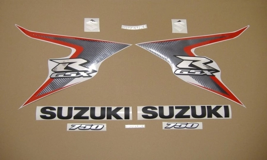Suzuki GSX-R 750 2008 with Black/Red Vinyl-Sticker