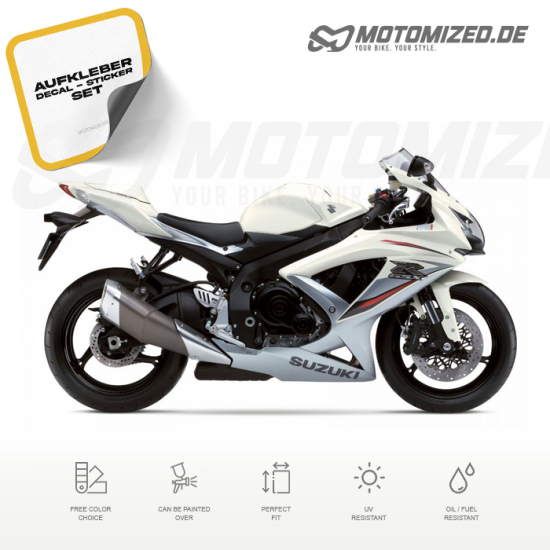 FOR SUZUKI GSX 1400 1100 GSX-S GSX-R 600 750 1000 WHITE MOTORBIKE DECALS STICKER 