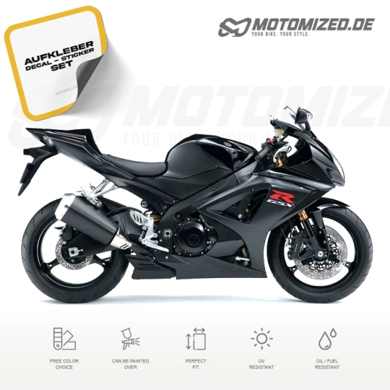 Suzuki GSX-R 1000 2008 in schwarz mit Aufkleber-Dekor