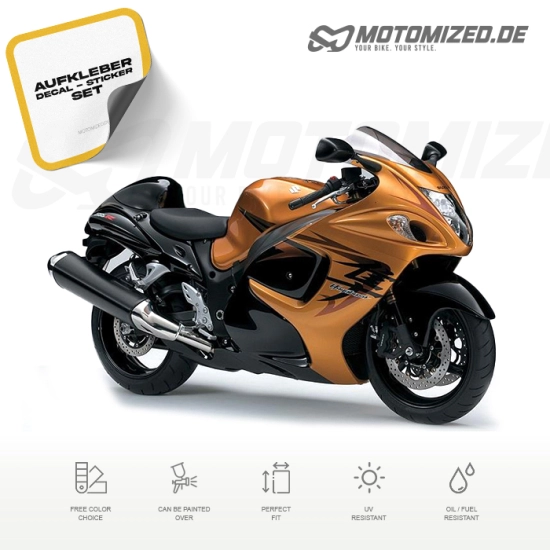 Suzuki Hayabusa 2009 with Gold/Black Motorcycle Decals