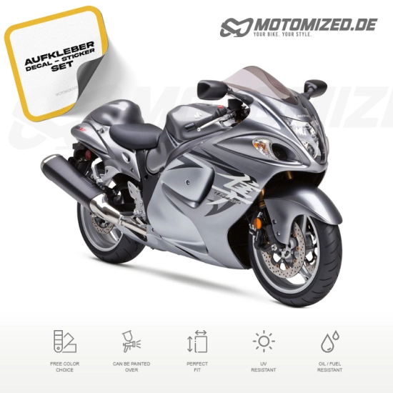 Suzuki Hayabusa 2009 in grau/silber mit Aufkleber-Dekor