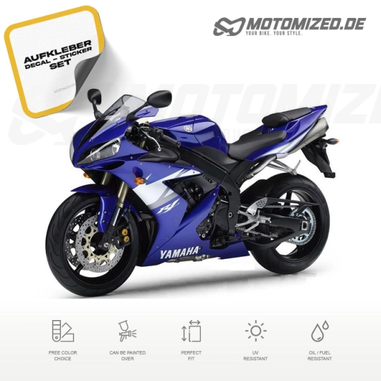 Yamaha YZF-R1 RN12 2005 in blau mit Aufkleber-Dekor