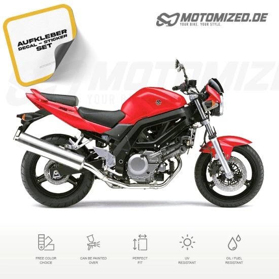 Suzuki SV 650 2006 with Red Motorcycle Decals