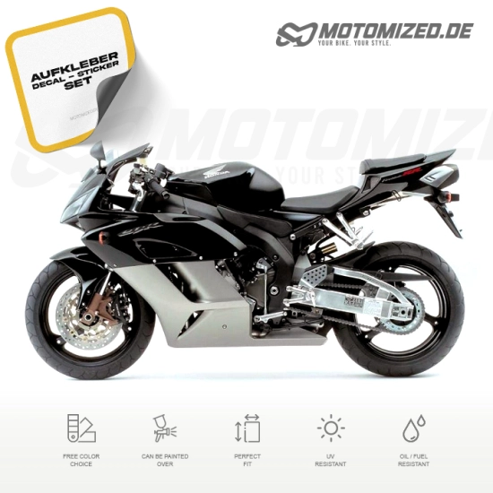 Honda CBR 1000RR 2004 in schwarz/grau mit Aufkleber-Dekor