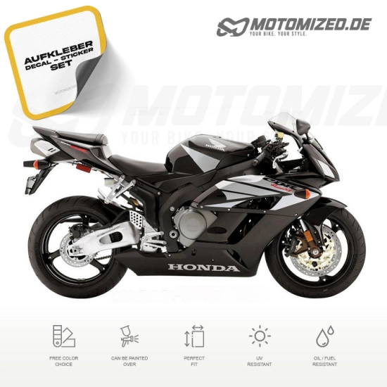 Honda CBR 1000RR 2004 with Black Motorcycle Decals