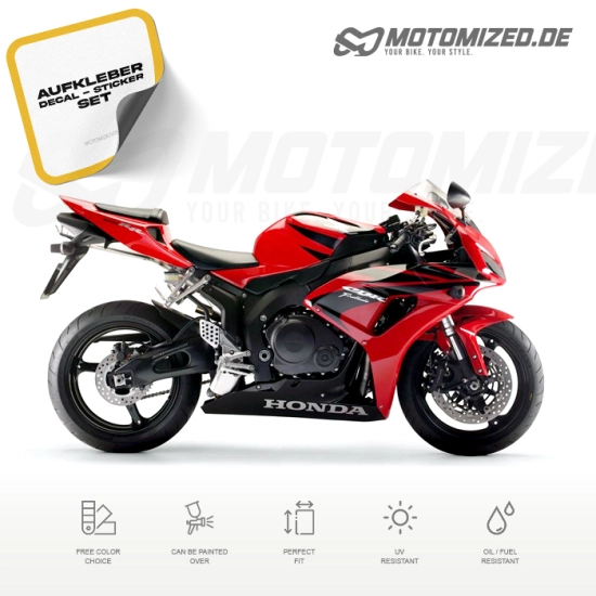 Honda CBR 1000RR 2007 in rot/blau/schwarz mit Aufkleber-Dekor