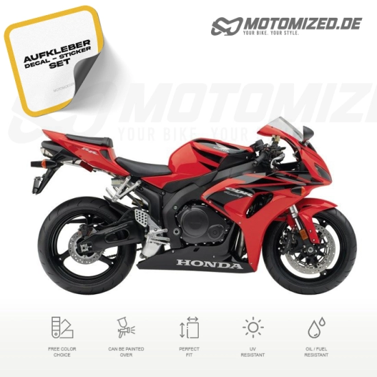 Honda CBR 1000RR 2007 in rot/schwarz mit Aufkleber-Dekor