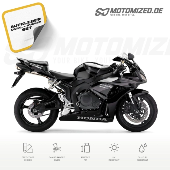 Honda CBR 1000RR 2007 in schwarz/grau mit Aufkleber-Dekor