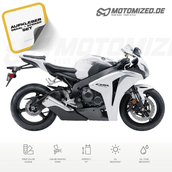 Honda CBR 1000RR 2009 with White Motorcycle Decals