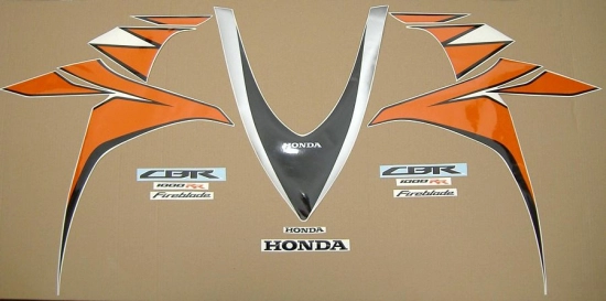 Restauration Aufkleber-Set für Honda CBR 1000RR 2010 in Orange/Silber