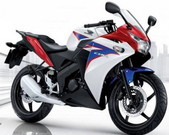 Honda CBR 150R 2012 with White/Blue Motorcycle Decals