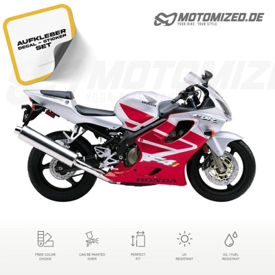 Honda CBR 600 F4i 2004 with Red/Silver Motorcycle Decals
