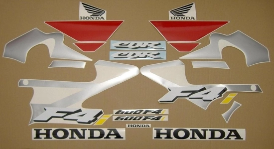 Honda CBR 600 F4i 2004 - Red/Silver - Sticker-Decals