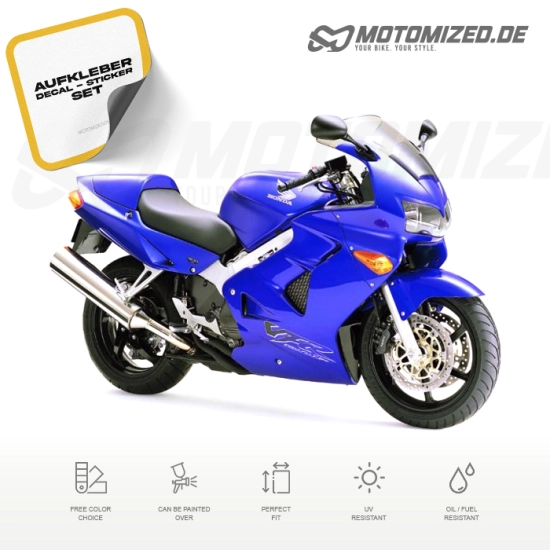 Honda VFR 800i 1999 with Blue US Motorcycle Decals