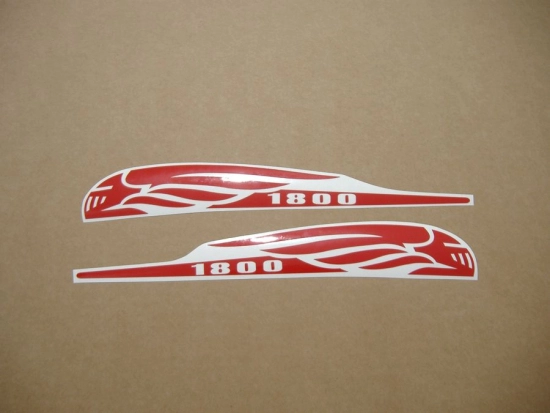 Honda VTX 1800 with Red Motorcycle Decals