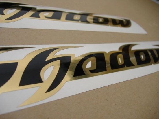 Restoration Sticker for Honda Shadow in Black/Chrome Gold
