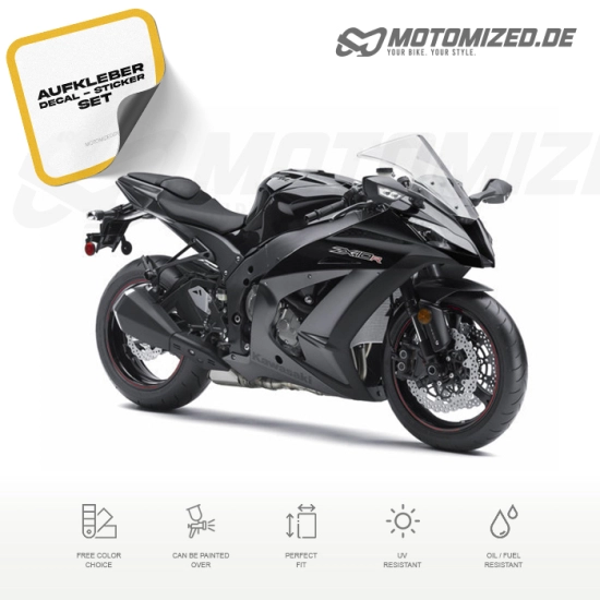 Kawasaki ZX-10R 2012 in schwarz mit Aufkleber-Dekor