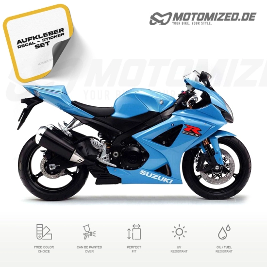 Suzuki GSX-R 1000 2008 with Blue Motorcycle Decals