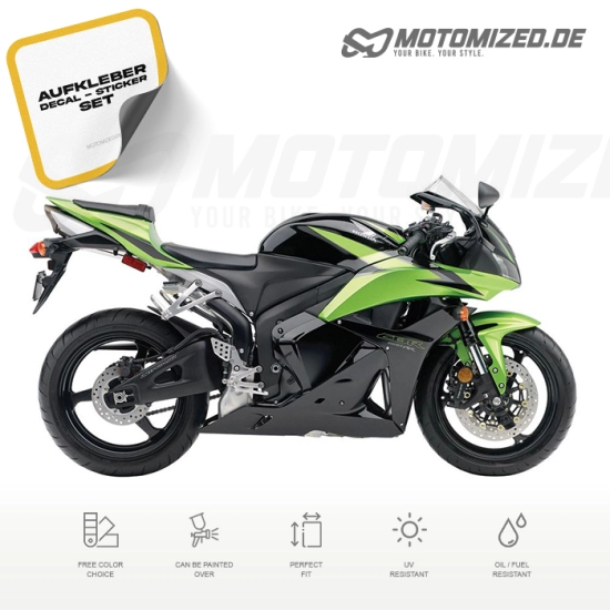 Honda CBR 600RR 2009 in grün/schwarz mit Aufkleber-Dekor