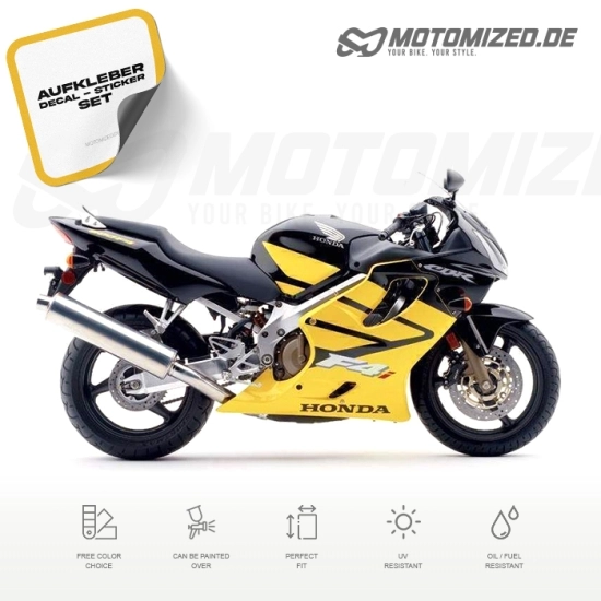 Honda CBR 600 F4i 2003 with Yellow Motorcycle Decals