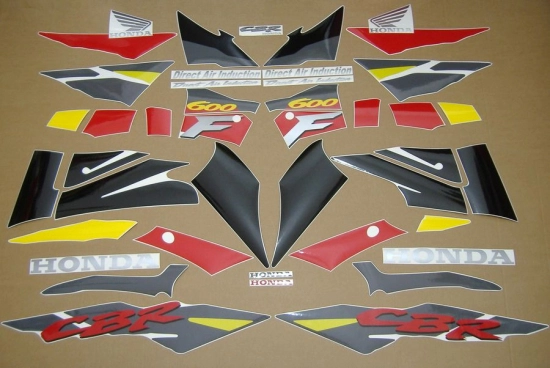Restoration Sticker for Honda CBR 600 F3 1995 in Grey/Red/Yellow