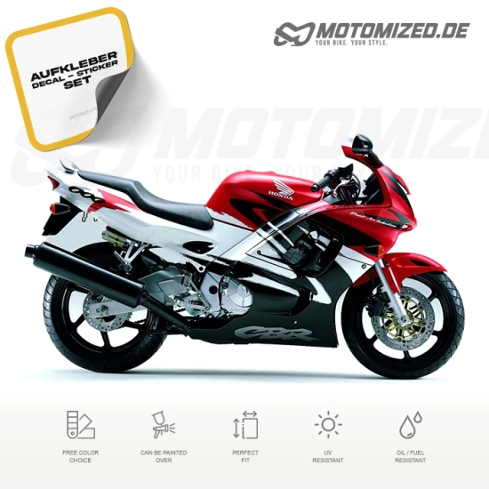 Honda CBR 600 F3 1997 with Red/White/Black Motorcycle Decals
